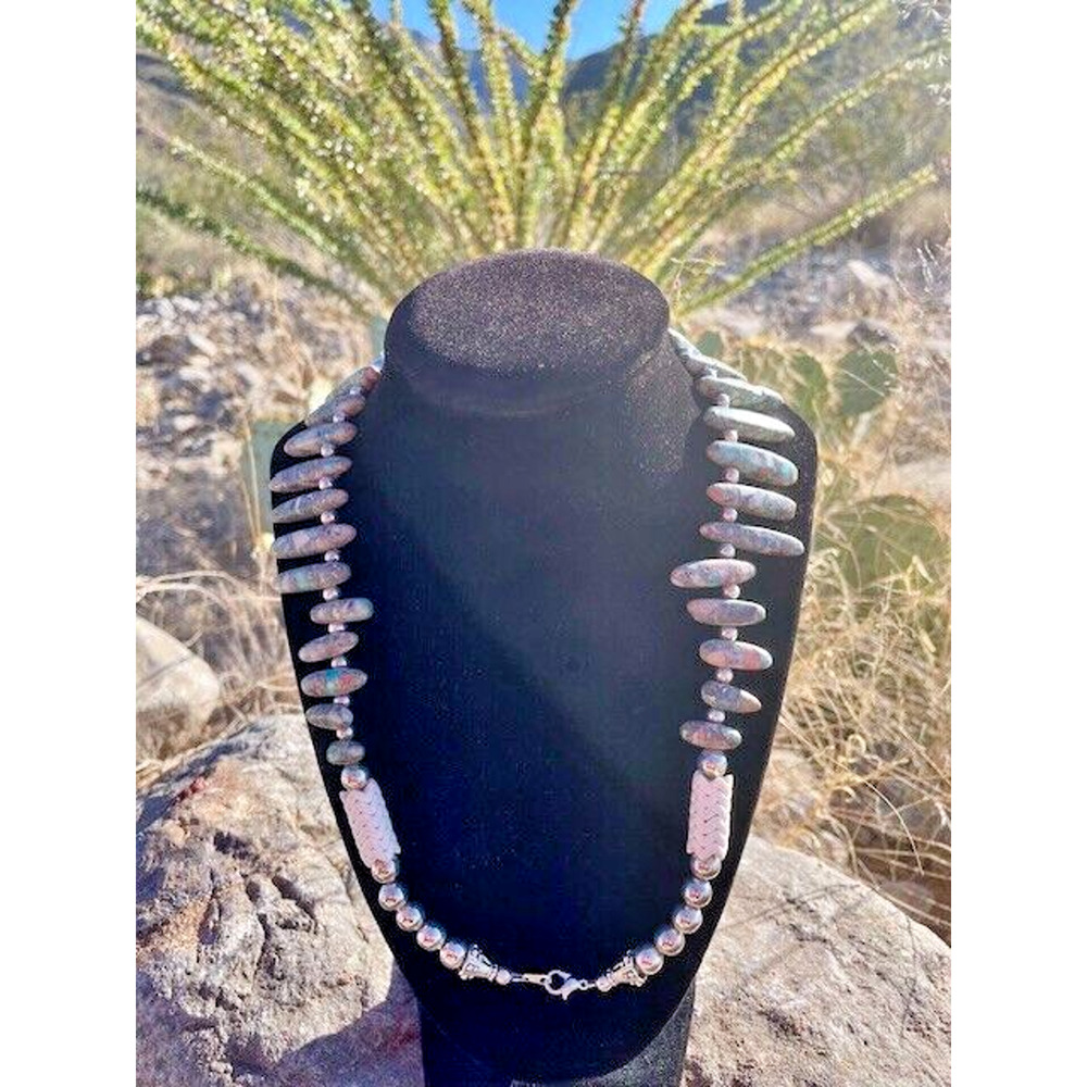 Native American Multi Colored Stone Shells & Bead… - image 2